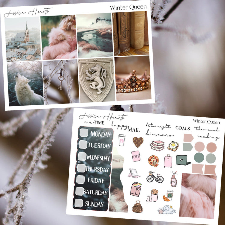 Winter Queen 2025 Weekly Sticker Kit - Jessica Hearts