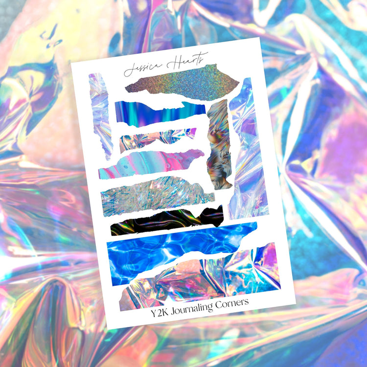 Y2K Journaling Corner Stickers - Jessica Hearts