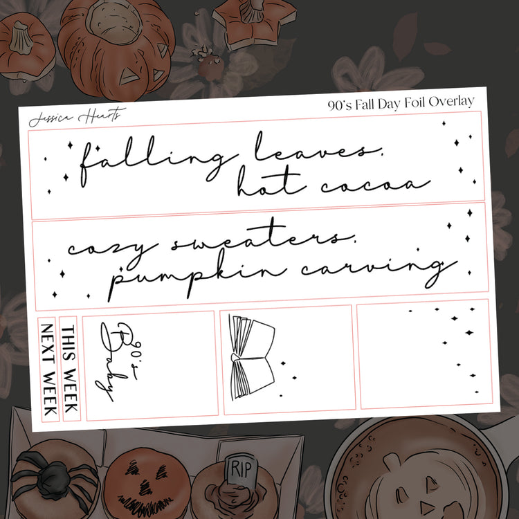 90's Fall Day Foil Overlay Sticker Sheet (Transparent)