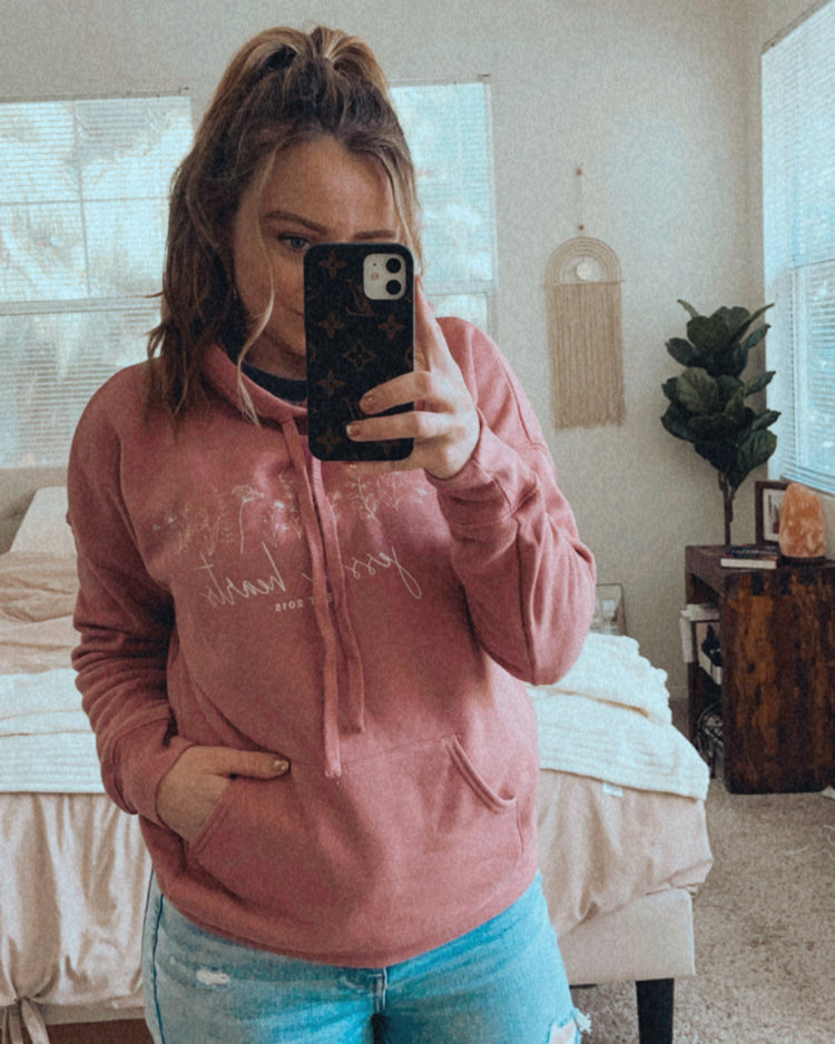 Jessica Hearts Flower Garden Mauve Hoodie