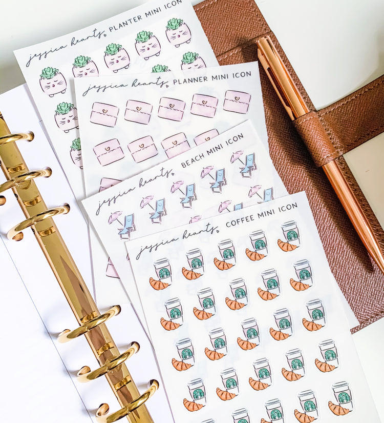 Mini Icons on Transparent Matte Paper