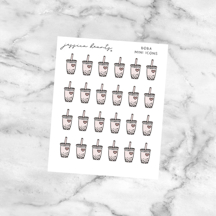 Boba Mini Icons (Transparent Matte Paper)