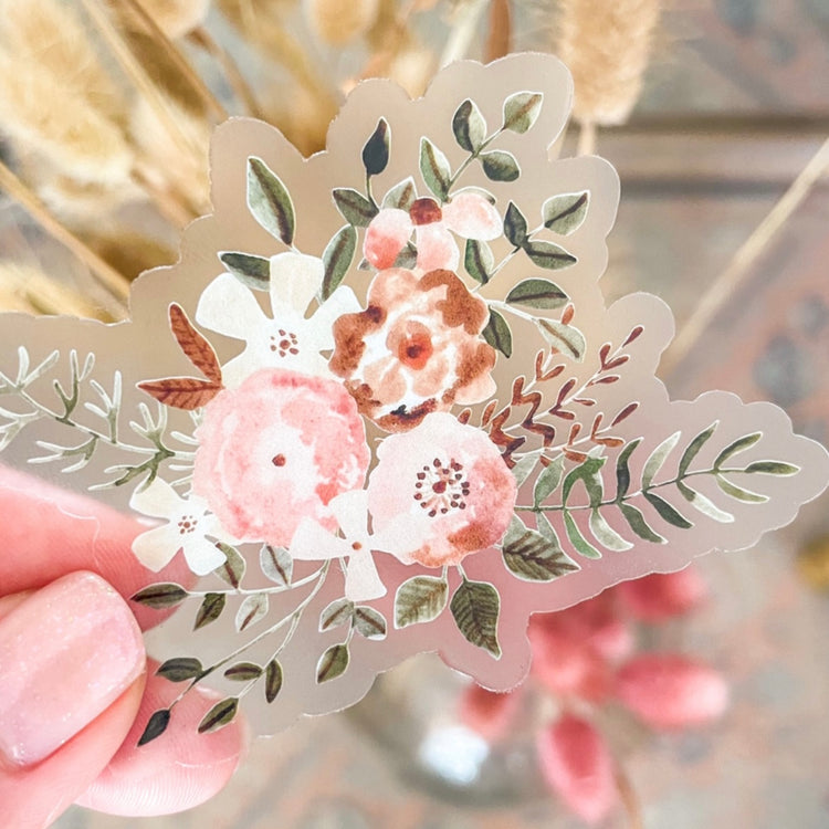 Floral Fancy Clear Vinyl Sticker