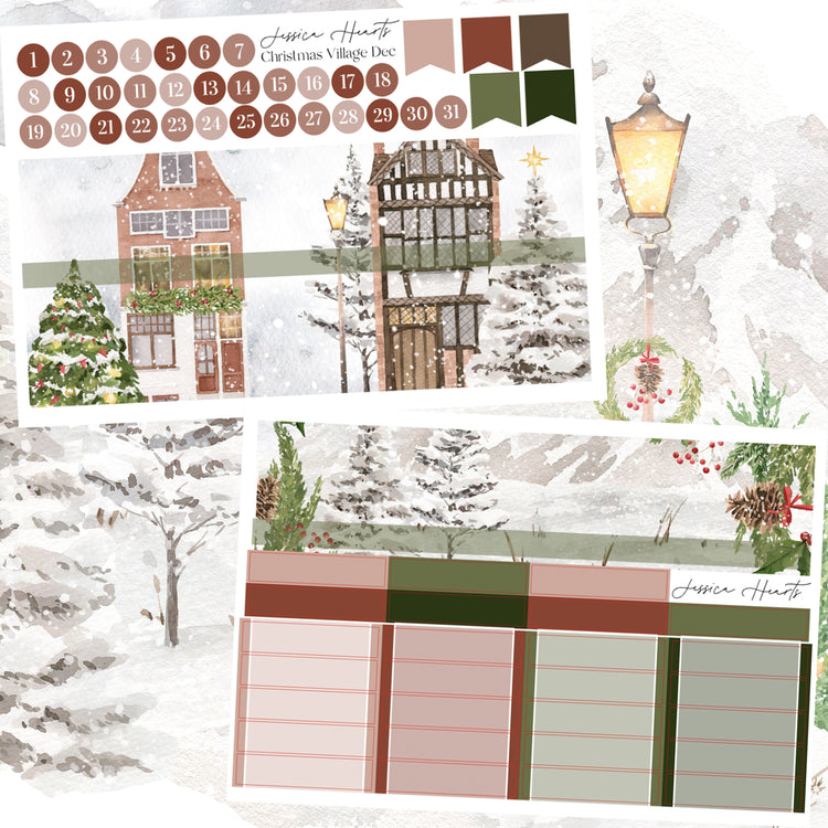 Christmas Village BLANK December 2022 Monthly Kit + Foil Overlay