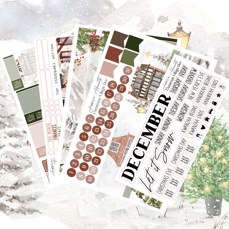 Christmas Village BLANK December 2022 Monthly Kit + Foil Overlay