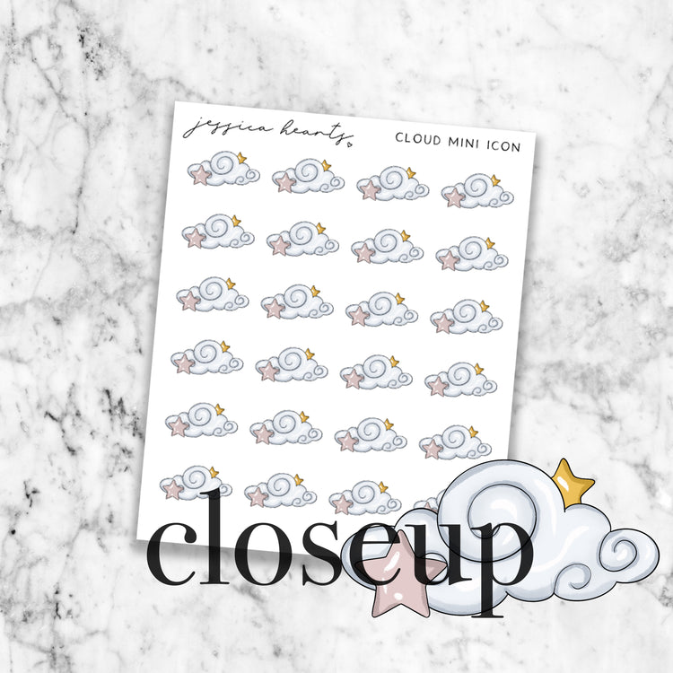 Cloud Mini Icons (Transparent Matte Paper)