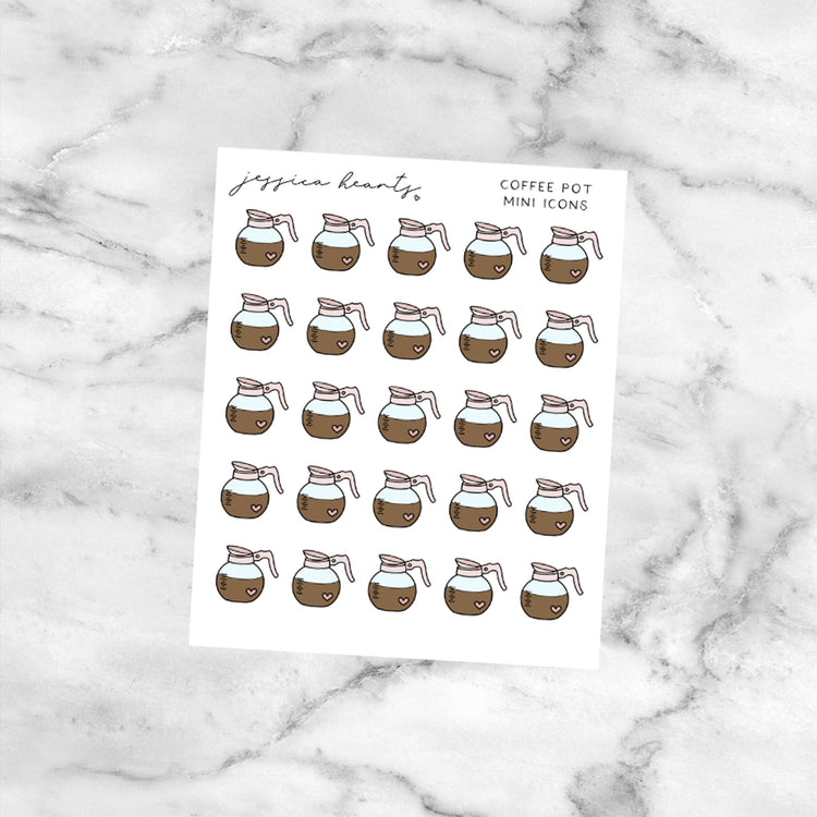 Coffee Pot Mini Icons (Transparent Matte Paper)