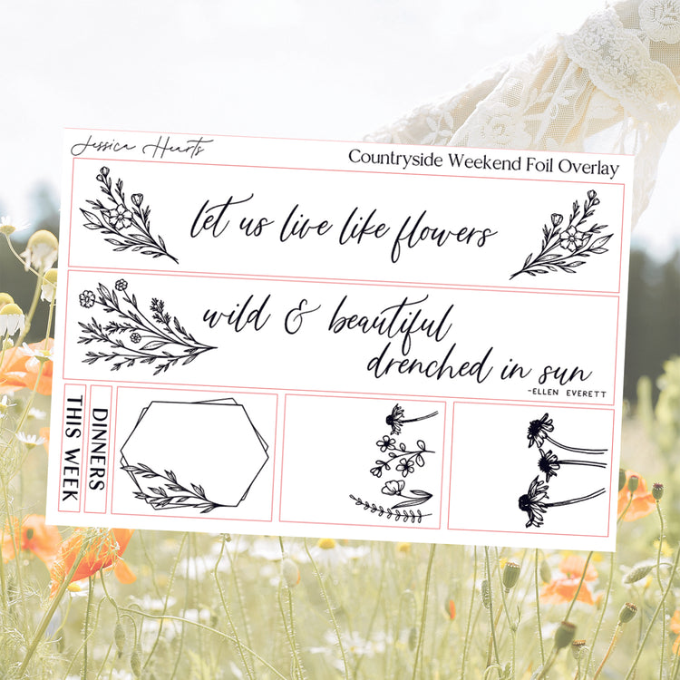 Countryside Weekend Foil Overlay Sticker Sheet (Transparent)