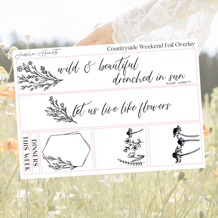 Countryside Weekend Foil Overlay Sticker Sheet (Transparent)