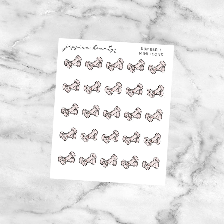 Dumbbell Mini Icons (Transparent Matte Paper)