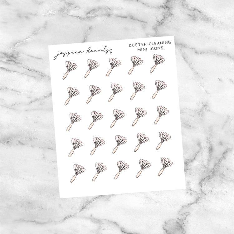 Duster Cleaning Mini Icons (Transparent Matte Paper)