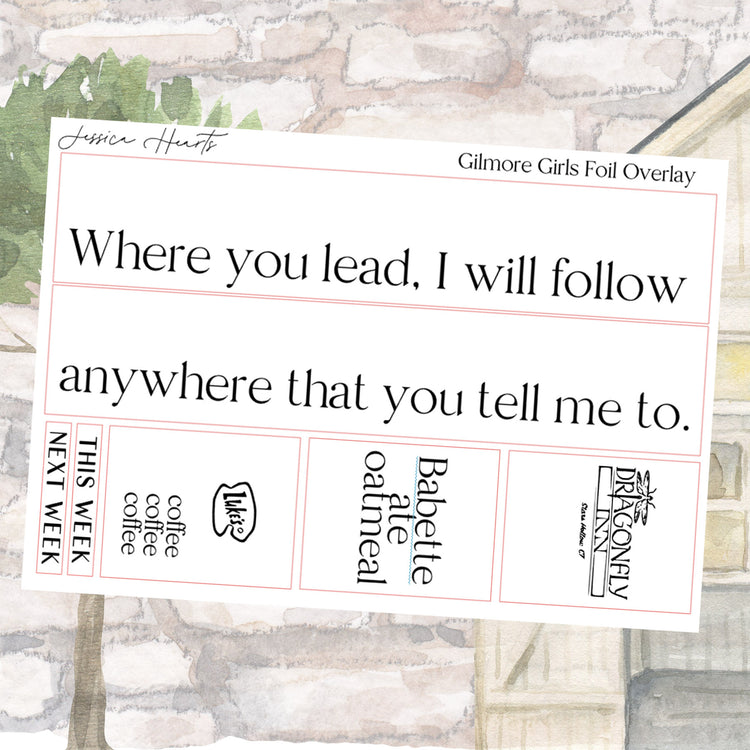 Gilmore Girls Foil Overlay Sticker Sheet (Transparent)