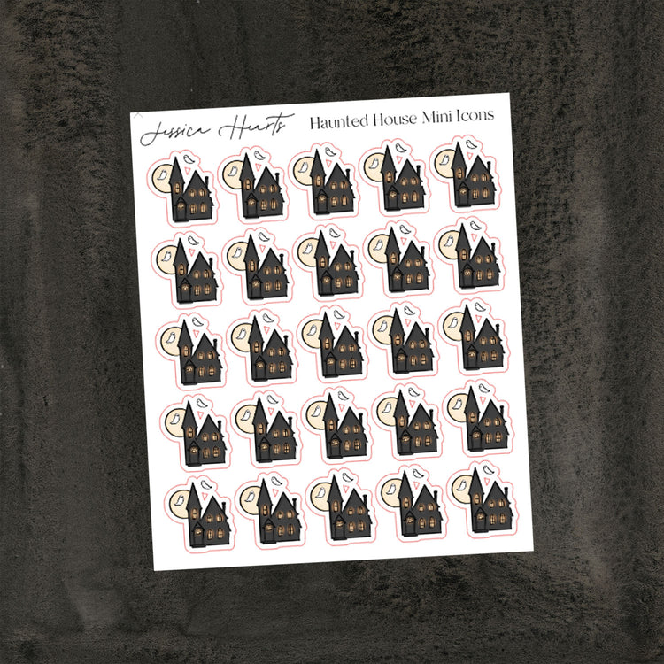 Haunted House Mini Icon Sticker Sheet