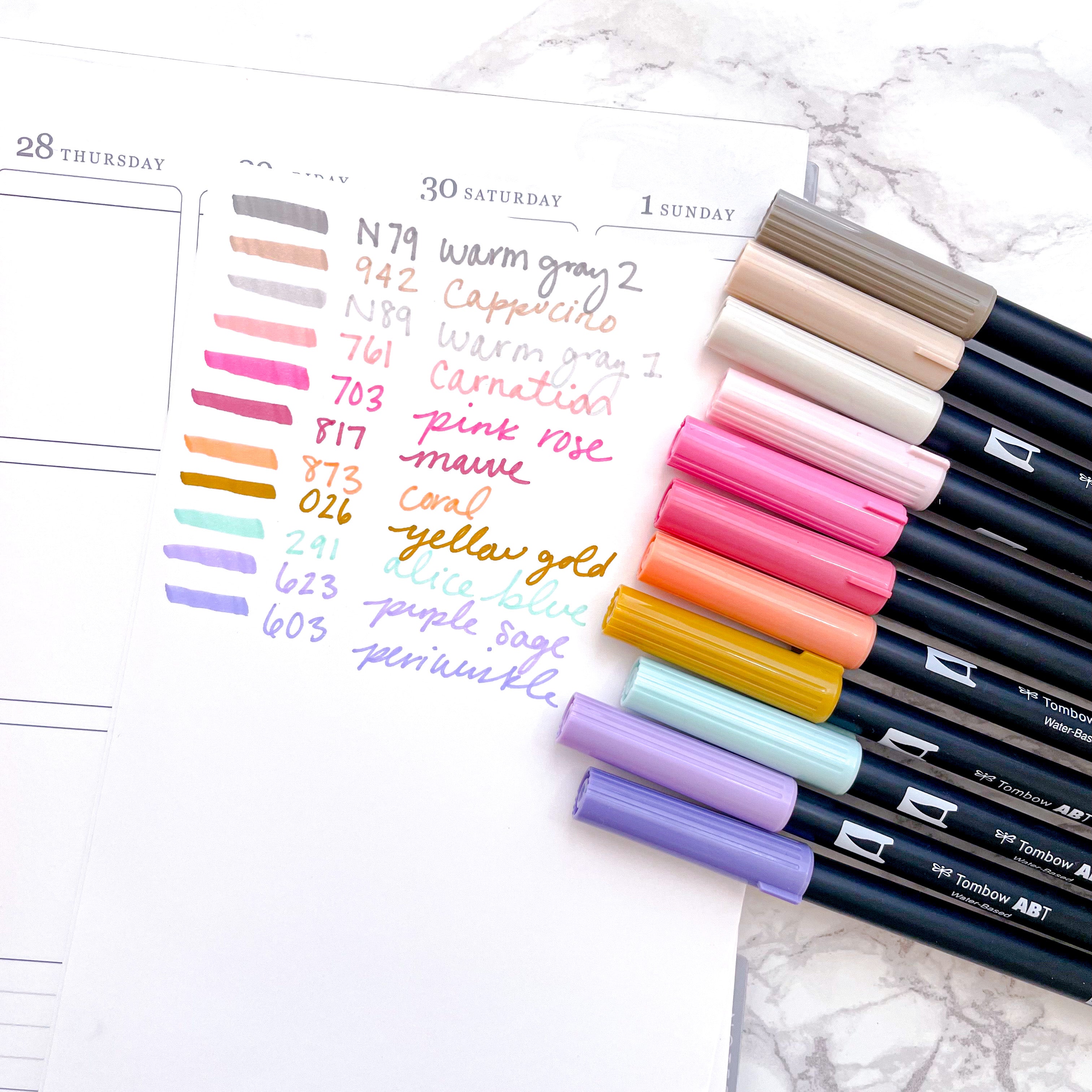 Tombow Dual Brush Pens Primary Swatches Tombow Dual Brush Pen Set