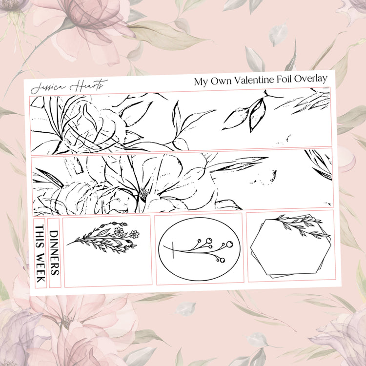 My Own Valentine Foil Overlay Sticker Sheet (Transparent)