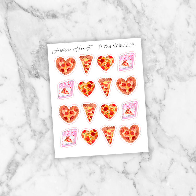 Pizza Valentine's Deco Sheet