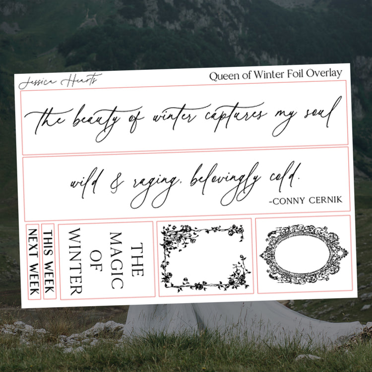 Queen of Winter Foil Overlay Sticker Sheet (Transparent)