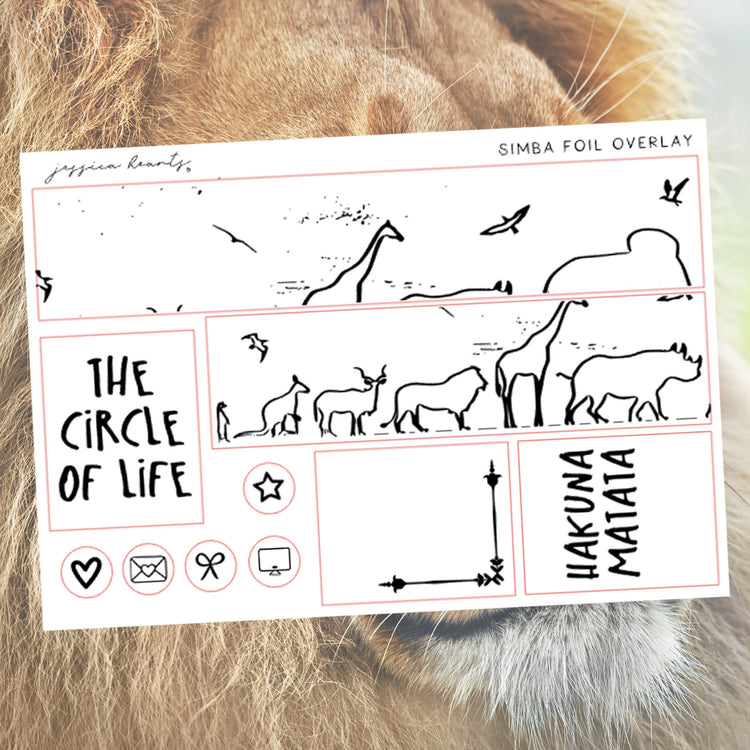Simba Foil Overlay Sticker Sheet (Transparent)