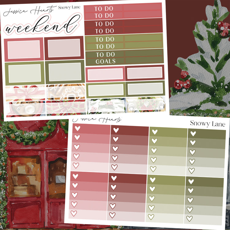 Snowy Lane Weekly Sticker Kit