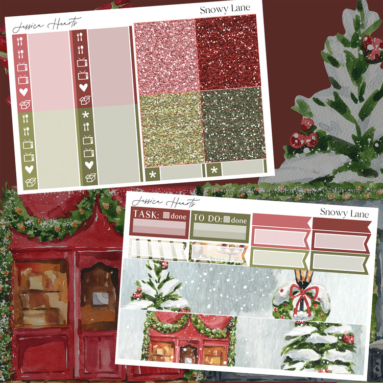Snowy Lane Weekly Sticker Kit