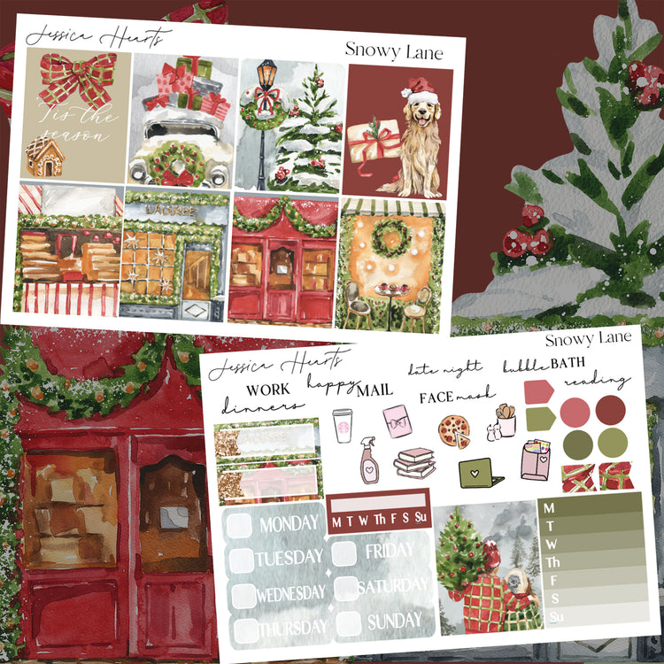 Snowy Lane Weekly Sticker Kit