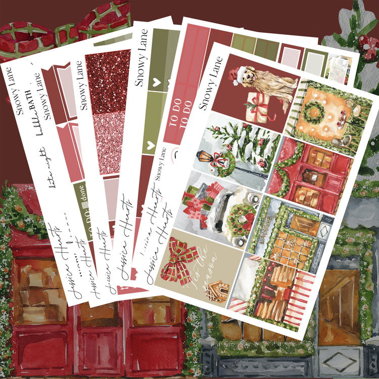 Snowy Lane Weekly Sticker Kit