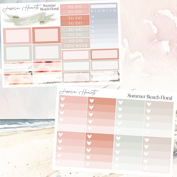 Summer Beach Floral Weekly Sticker Kit *Jessica's Faves Format*