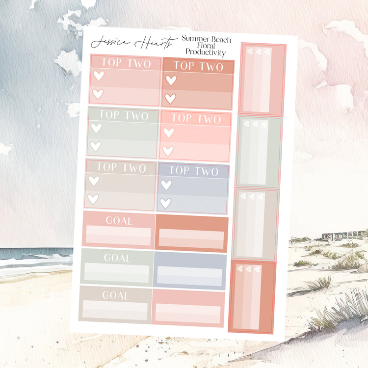 Summer Beach Floral Productivity Sheet