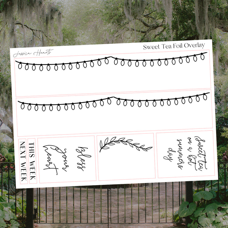 Sweet Tea Foil Overlay Sticker Sheet (Transparent)