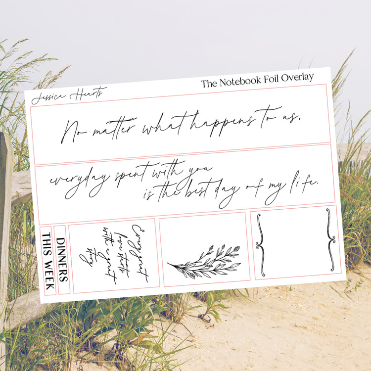The Notebook Foil Overlay Sticker Sheet (Transparent)
