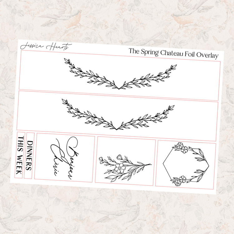 The Spring Chateau Foil Overlay Sticker Sheet (Transparent)