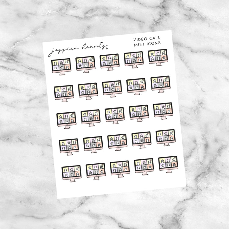 Video Call Mini Icons (Transparent Matte Paper)