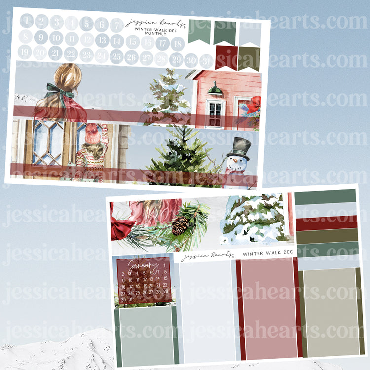 Winter Walk BLANK December 2021 Monthly Kit + Foil Overlay