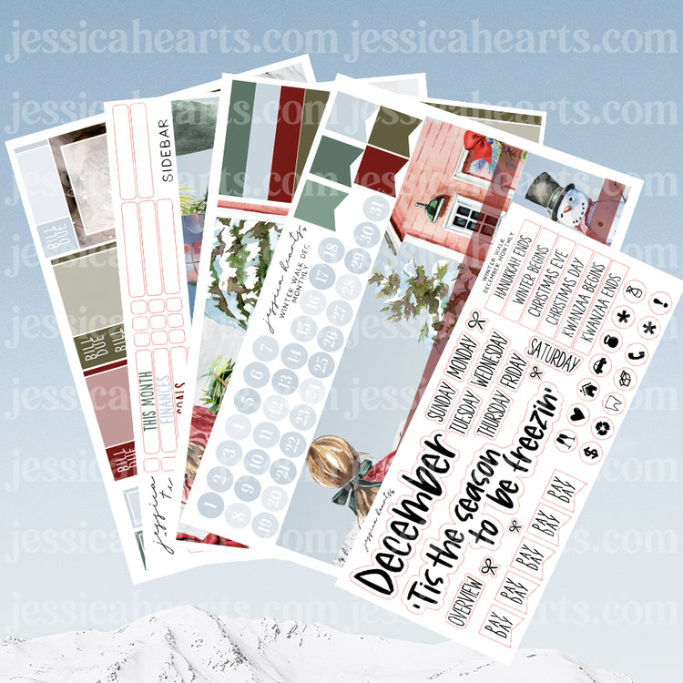 Winter Walk BLANK December 2021 Monthly Kit + Foil Overlay