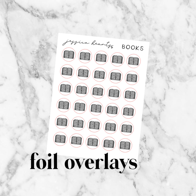 Book Foil Icon Stickers (Transparent)