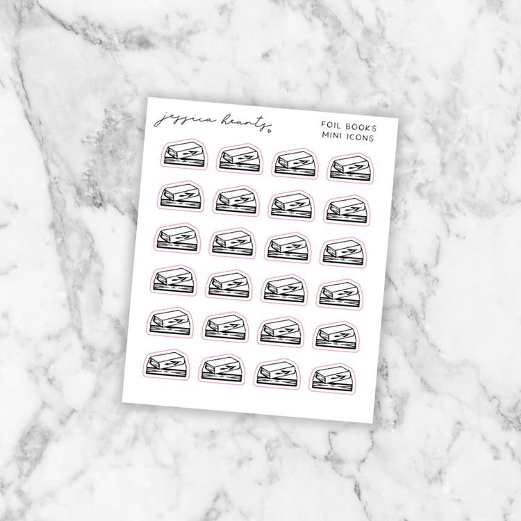 Floral Books Foil Icon Stickers (Transparent)
