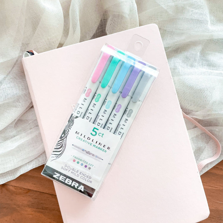 Mildliner Double-Ended Highlighter Pen Favorites Set of 5 - Jessica Hearts