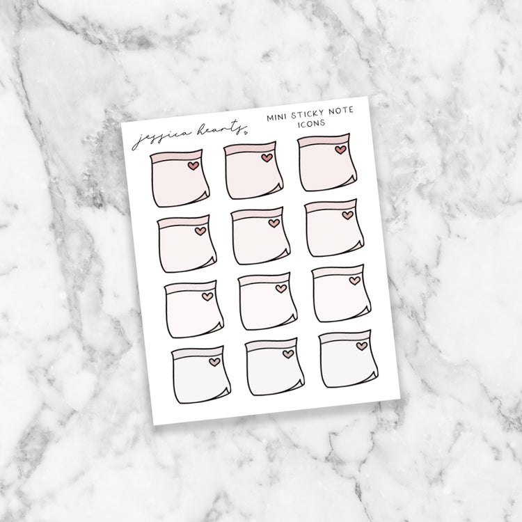 Mini Sticky Note Sticker Sheet