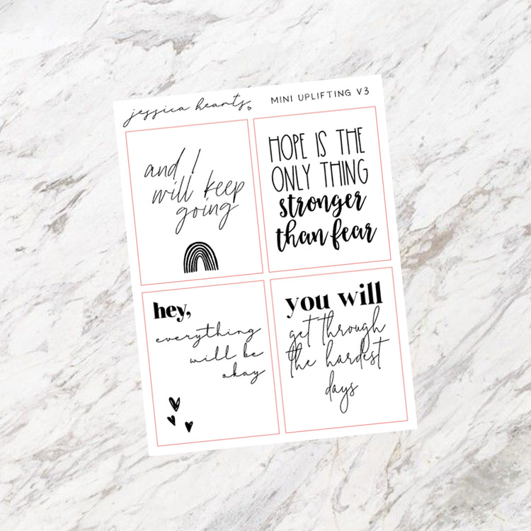 Mini Uplifting Foil Quotes Quarter Sheet V3