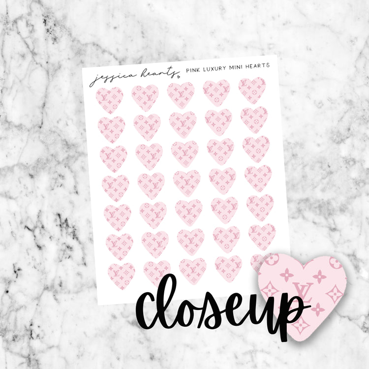 Pink Luxury Heart Mini Icons (Transparent Matte Paper)