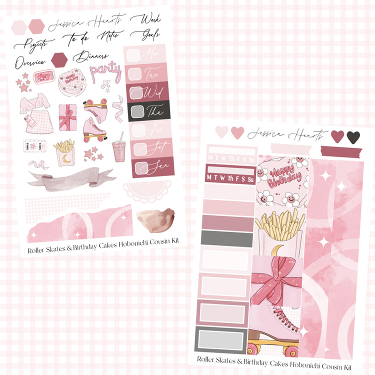 Roller Skates & Birthday Cakes Hobonichi Cousin Kit