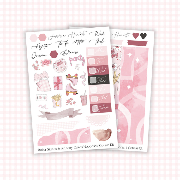 Roller Skates & Birthday Cakes Hobonichi Cousin Kit