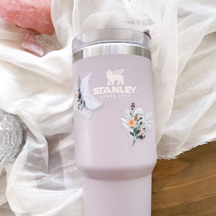 Smoke & Sage Bouquet Clear Vinyl Sticker - Jessica Hearts