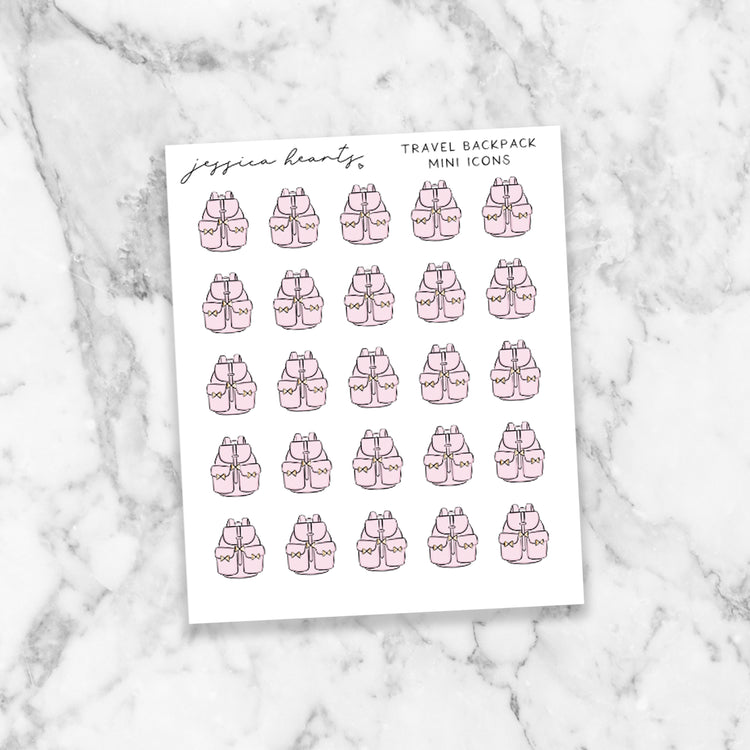 Travel Backpack Mini Icon Sheet