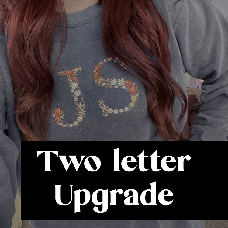 Floral Letter Embroidery UPGRADE to two letters