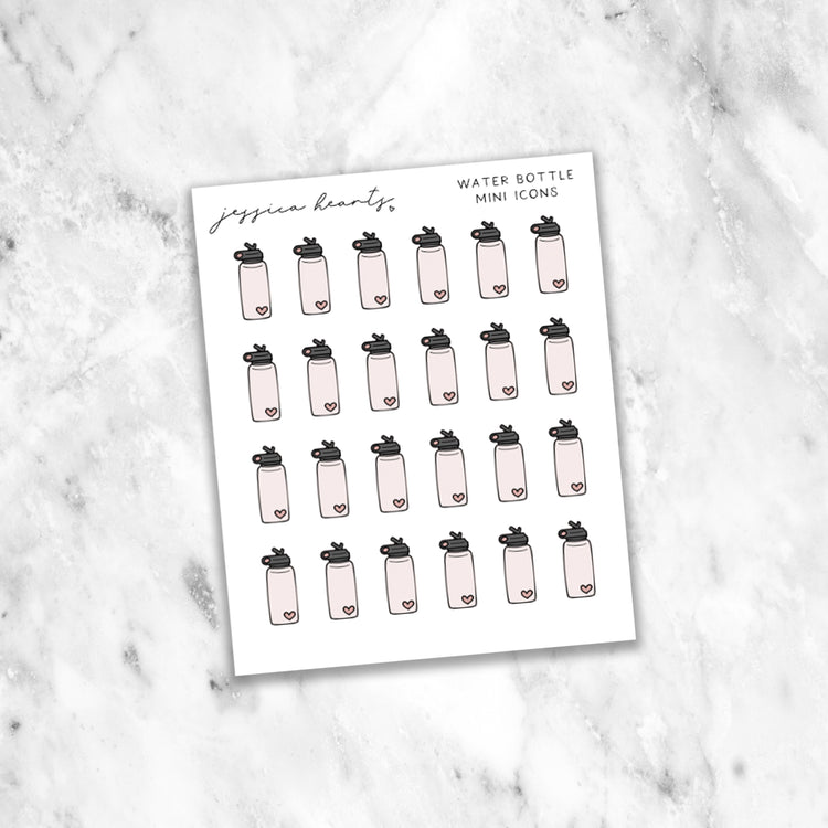 Water Bottle Mini Icons (Transparent Matte Paper)