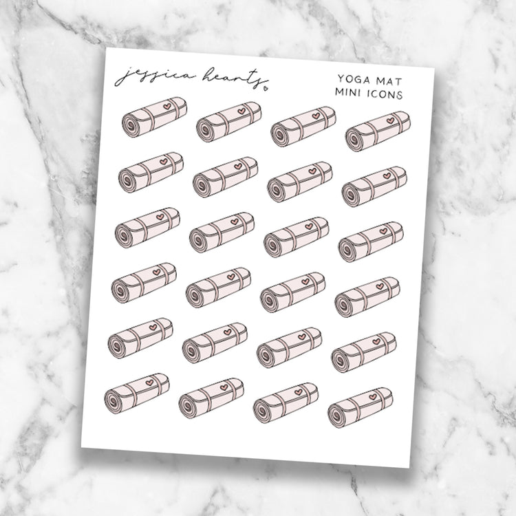 Yoga Mat Mini Icons (Transparent Matte Paper)