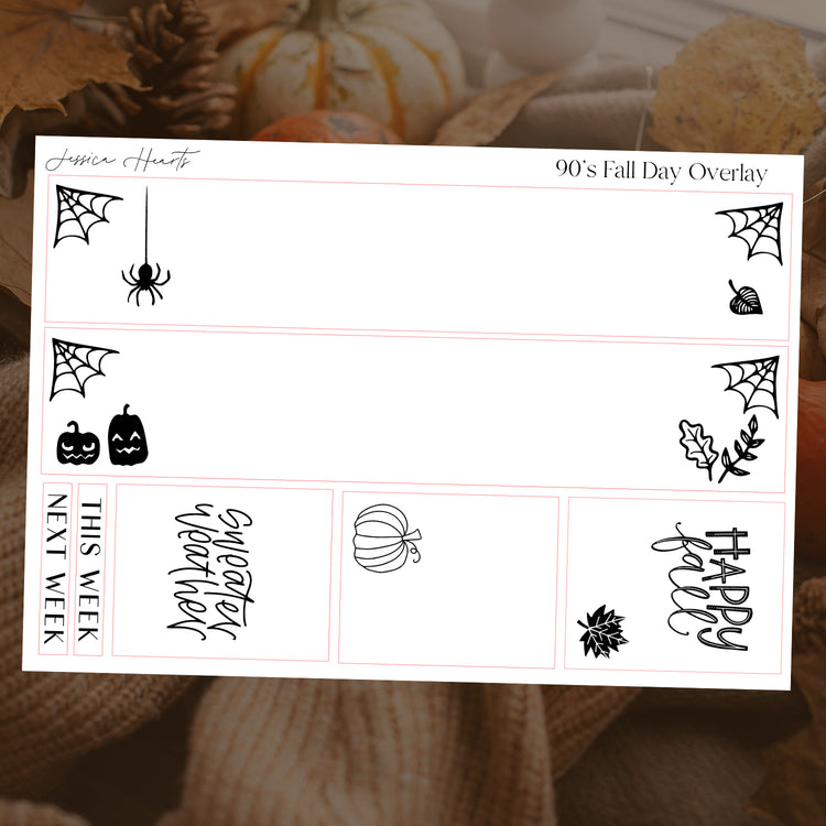 90's Fall Day Foil Overlay Sticker Sheet (Transparent)