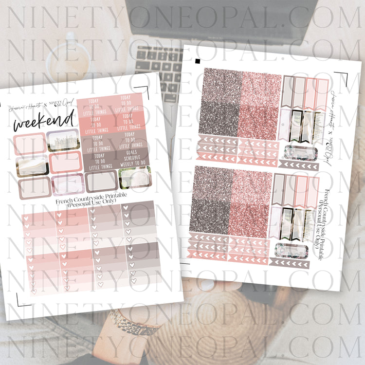 French Countryside Printable Planner Sticker Kit