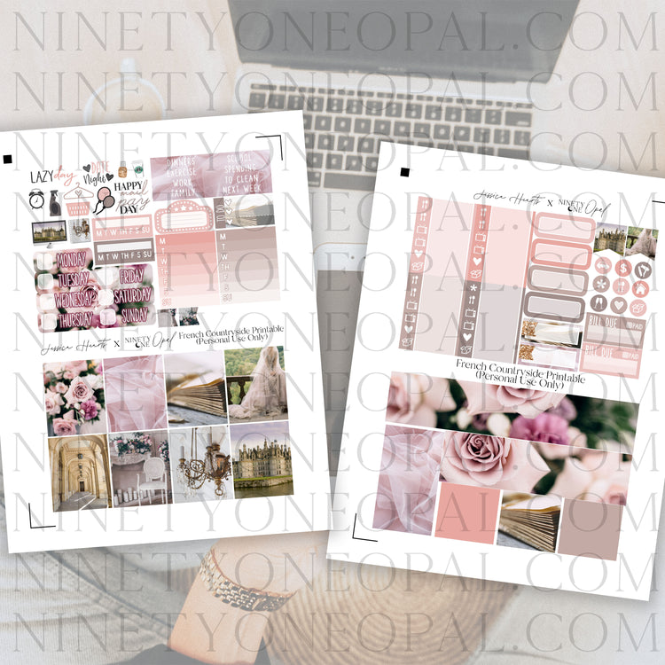 French Countryside Printable Planner Sticker Kit